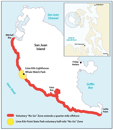 San Juan Island 'No Go' Zone map