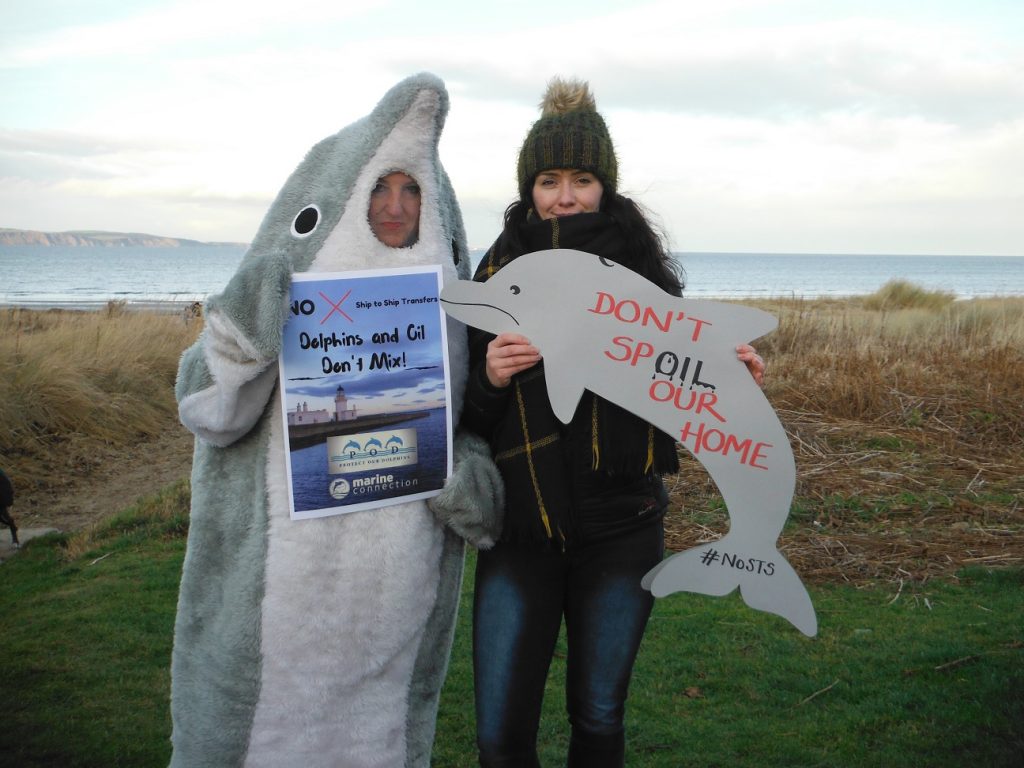 ship to ship protest, nairn, marine connection, moray firth, dolphin