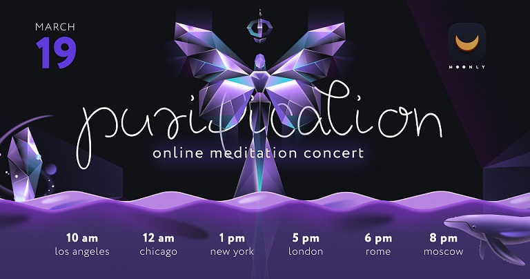 purification concert, crystal healing, moonly app, marine connection, charity concert, free concert, marine connection