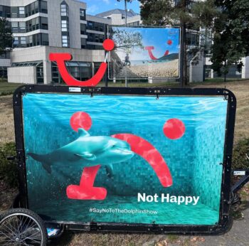 TUI Group, Hanover, Germany, Marine Connection, World Animal Protection, Whale and Dolphin Conversation, One Voice, Born Free Foundation, FAADA, PETA, WCA, Jane Goodall Institute, Dolphin Project, protest, travel companies, stop the show